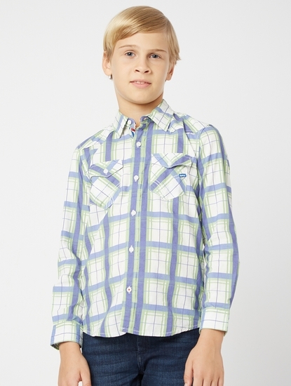 Lanzo Checked Slim Fit Shirt with Flap Pockets