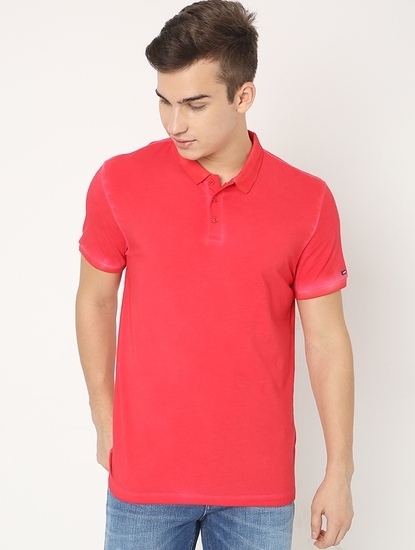 Washed Slim Fit Polo T-shirt