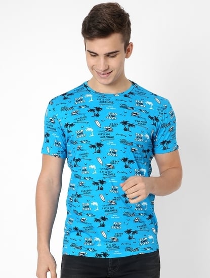 Graphic Print Slim Fit Crew-Neck T-shirt