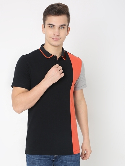 Colourblock Slim Fit Polo T-shirt