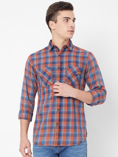 Kant Checked Slim Fit Shirt with Patch Pockets