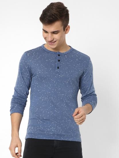 Printed Slim Fit Henley T-shirt