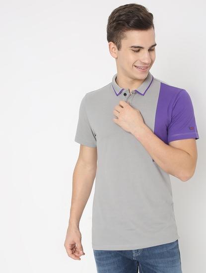 Colourblock Slim Fit Polo T-shirt with Tipped Collar