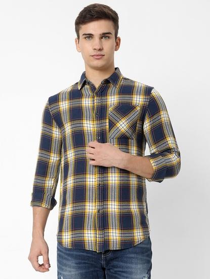 Sir Det Checked Slim Fit Shirt with Patch Pocket