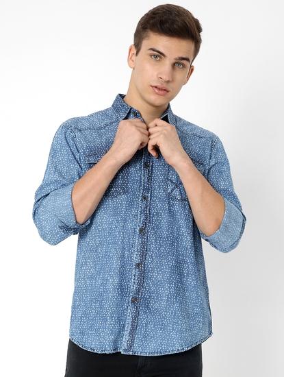 Sir Det Printed Slim Fit Shirt with Buttoned Flap Pockets