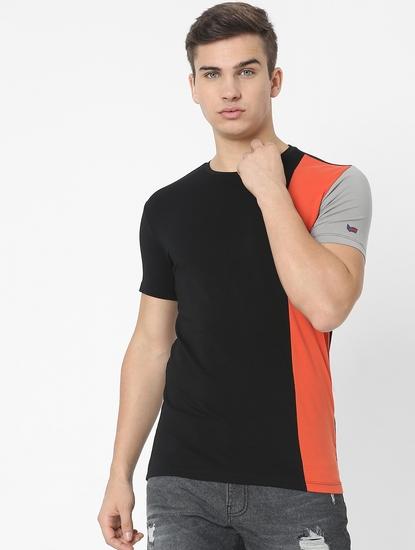 Colourblock Slim Fit Crew-Neck T-shirt