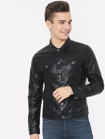 Michael Eco Button-Down Biker Jacket with Flap Pockets