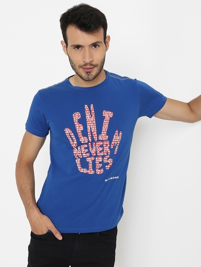 Typographic Print Slim Fit Crew-Neck T-shirt