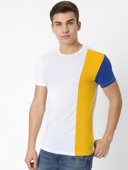 Colourblock Slim Fit Crew-Neck T-shirt