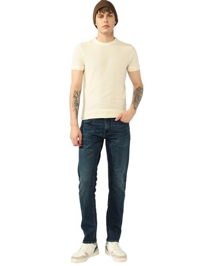 Relaxed Slim Fit Zippered Fly Denim