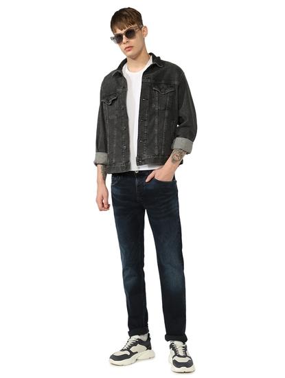 Relaxed Slim Fit Zippered Fly Denim