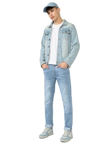 Slim Fit Button Fly Mid Rise Denim