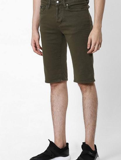 Men's Anders green denim shorts