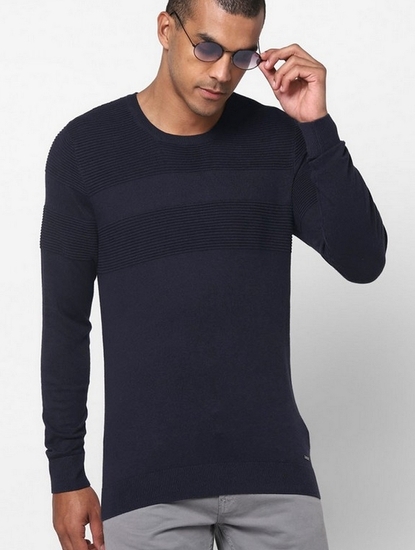 Evalds Self-Striped Crew-Neck Sweatshirt