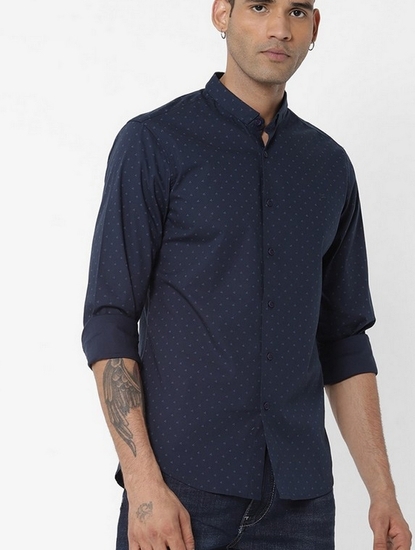 Jann Printed Shirt with Slim Spread Collar