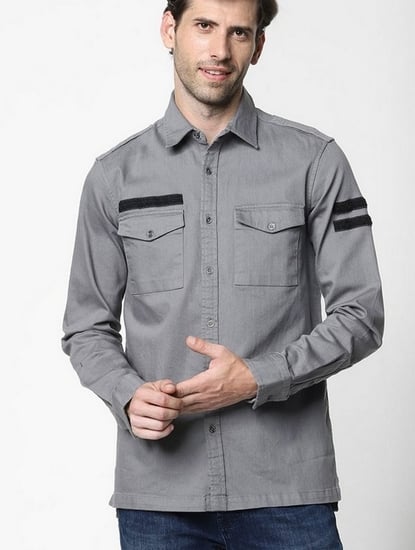 Terje Slim Fit Shirt with Button-Flap Pockets