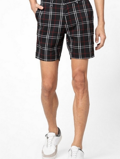 Men's Tiby black checked shorts