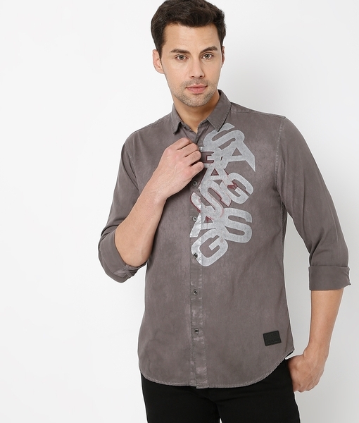 Buy Men Purple Classic Fit Print Full Sleeves Formal Shirt Online