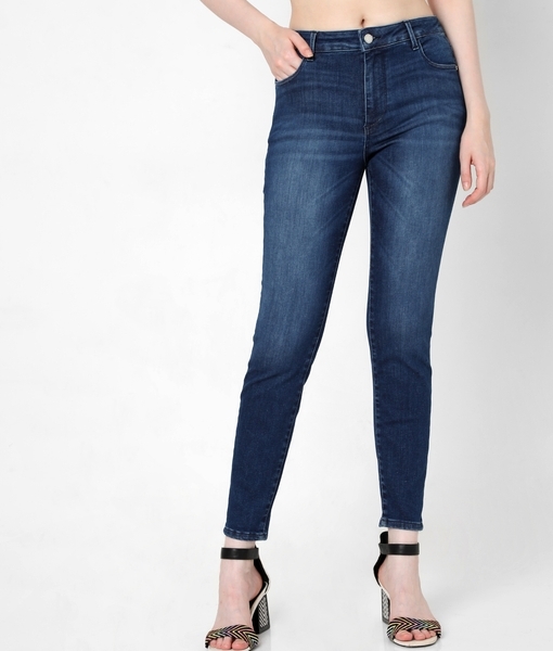 Buy online Denim Blue Comfortable Jeans For Women