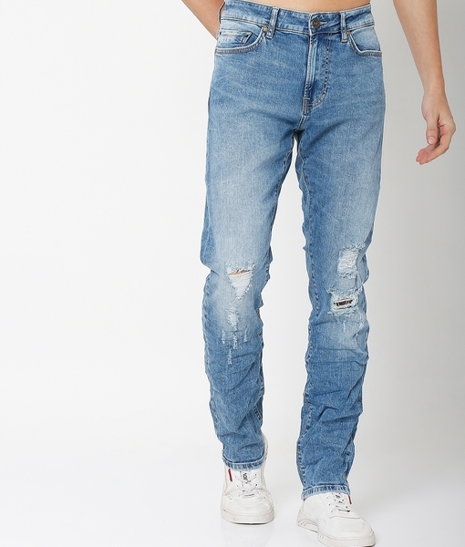 Vintage Gas Men's Slim Blue Jeans Size 32, Medium Wash, Trendy Stretch Denim  Pants - Etsy