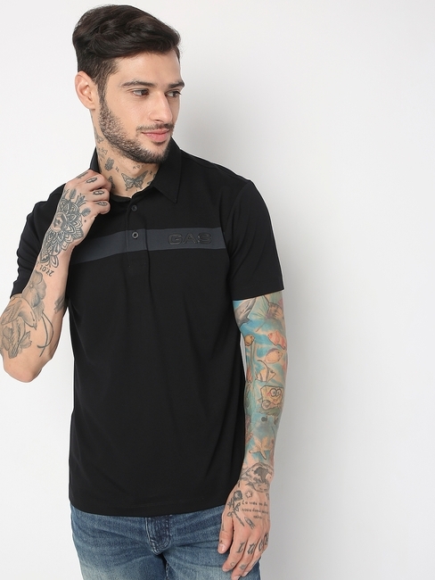 Regular Fit Half Sleeve Solid Tencil Lycra Polo T-Shirt