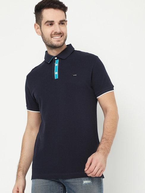 AGAP Slim Fit Polo T-shirt with Contrast Placket