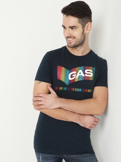 Scuba Rainbow Brand Print Slim Fit T-shirt
