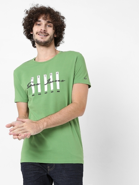Scuba Slant Printed Slim Fit Crew-Neck T-shirt