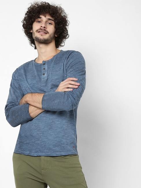 Heathered CPD Slim Fit Henley T-shirt