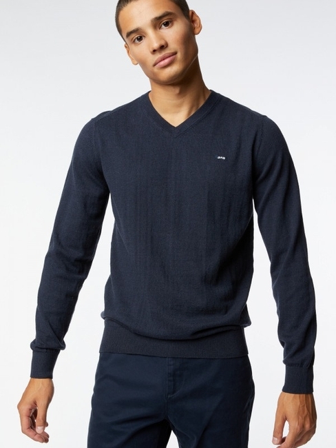 V-neck Pullover with Ribbed Hems