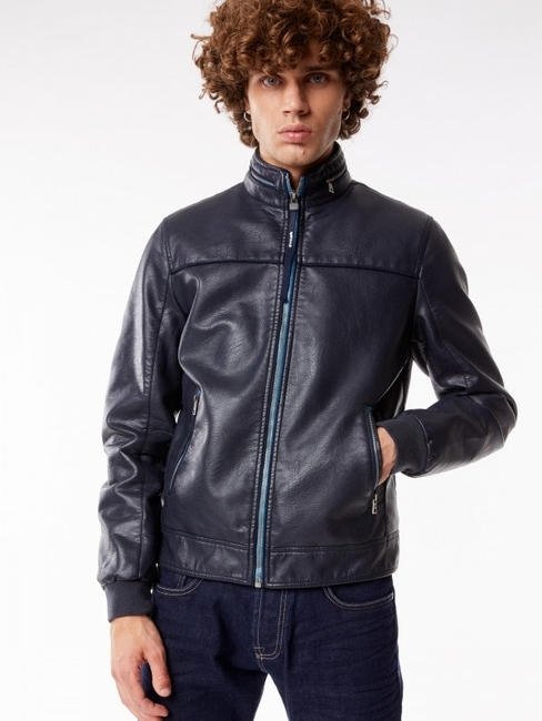 Zip-Front Biker Jacket with Insert Pockets