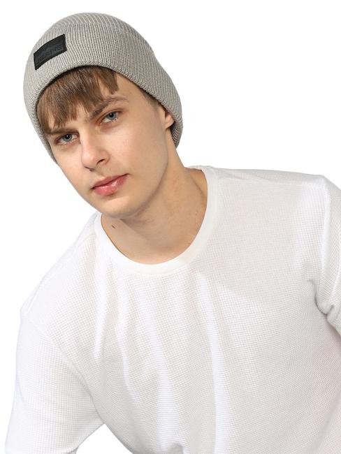 Comfy Cotton Rib Structure Varsity Beanie