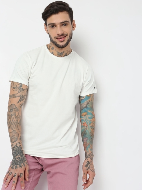 Slim Fit Half Sleeve Solid T-Shirt