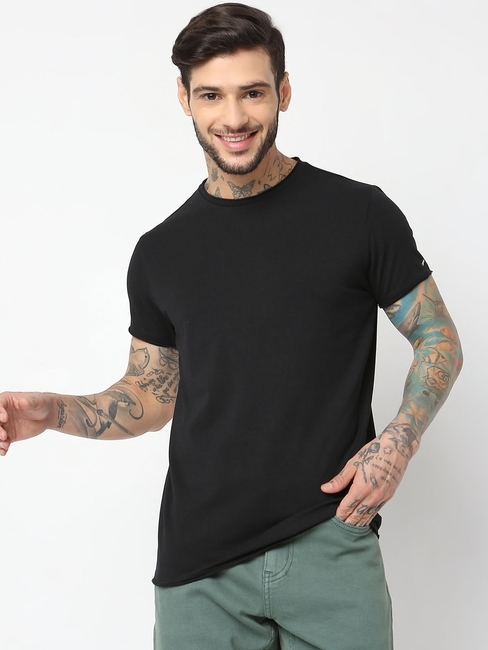 Slim Fit Half Sleeve Solid T-Shirt