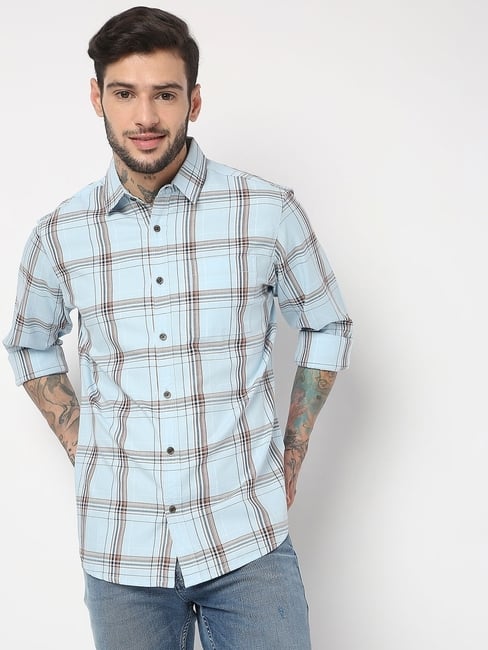 Regular Fit Full Sleeve Checks Shirts