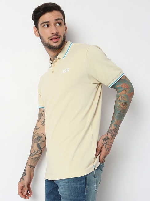 Regular Fit Half Sleeve Solid Polo T-Shirt