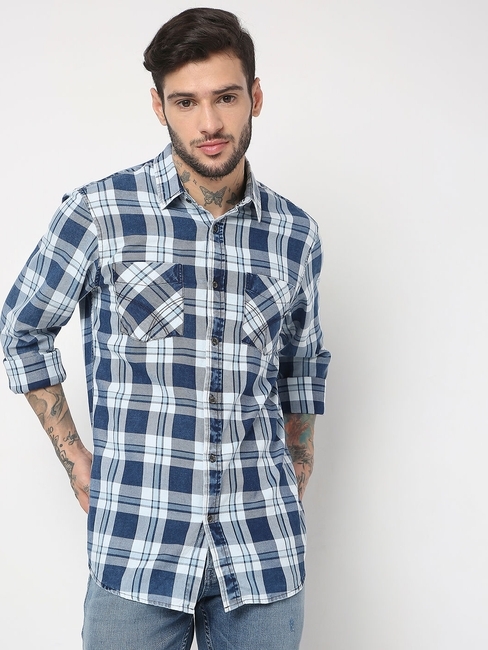 Regular Fit Full Sleeve Checks Shirts