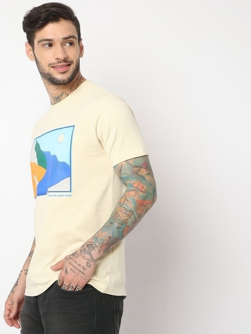 Regular Fit Half Sleeve Printed T-Shirt