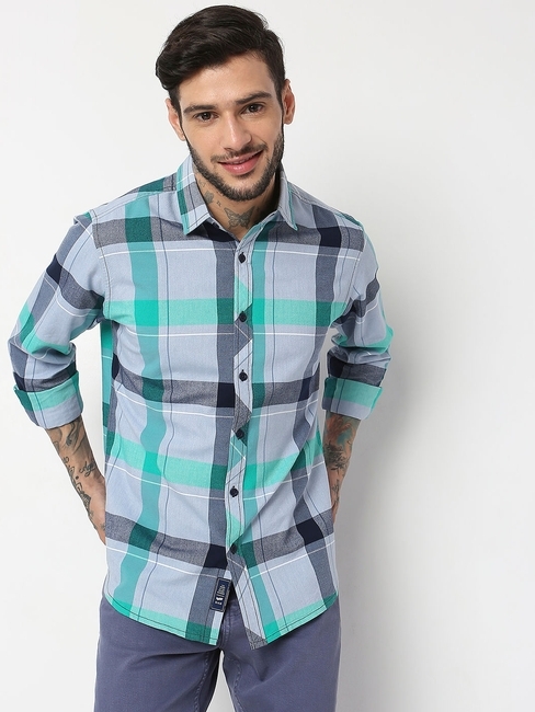 Regular Fit Full Sleeve Checks Shirts