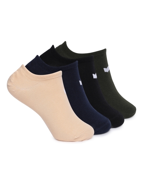 NATE IN Multi Colour Solid Socks (Pack of 4)