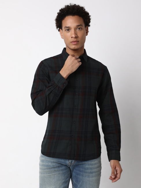 Regular Fit Full Sleeve Checkered Cotton Shirts