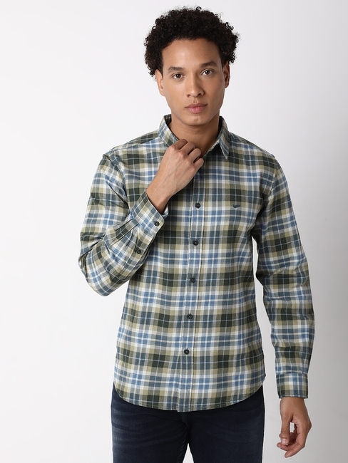 Regular Fit Full Sleeve Checkered Cotton Shirts