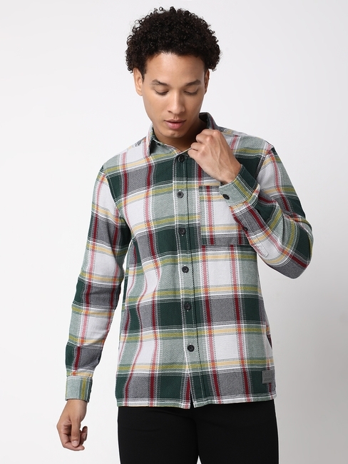 Regular Fit Full Sleeve Checkered Cotton Shirts