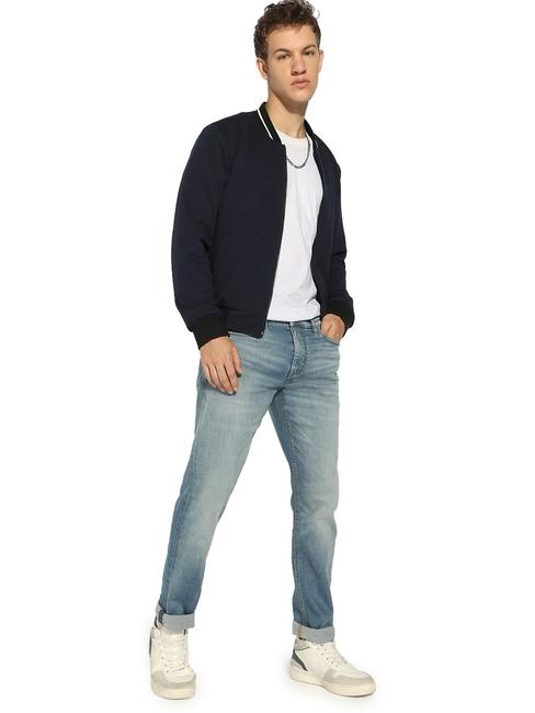 Relaxed Slim Fit Zippered Fly Denim