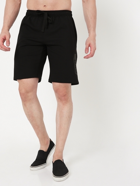 Men's Logo Print Drawstring Shorts with Insert Pockets