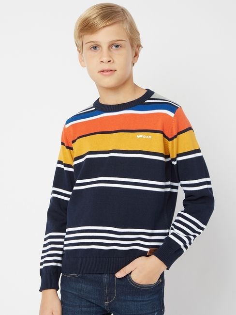 Striped Crew-Neck Sweater