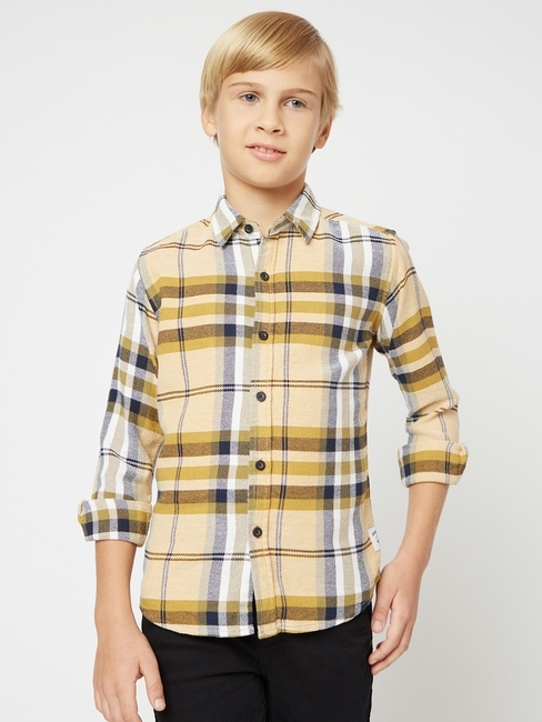 Lanzo Plaid Shirt with Spread Collar