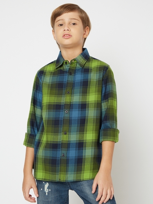 Lanzo Checked Shirt with Spread Collar