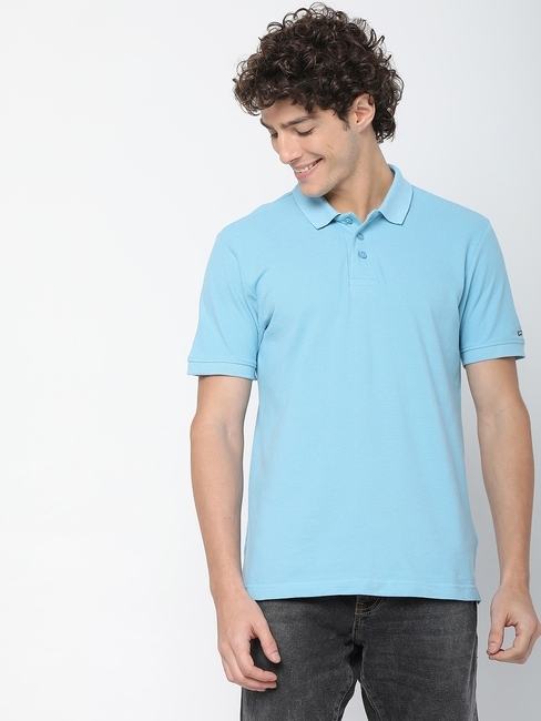 Ralph Sky Blue Cotton Polo T-shirt