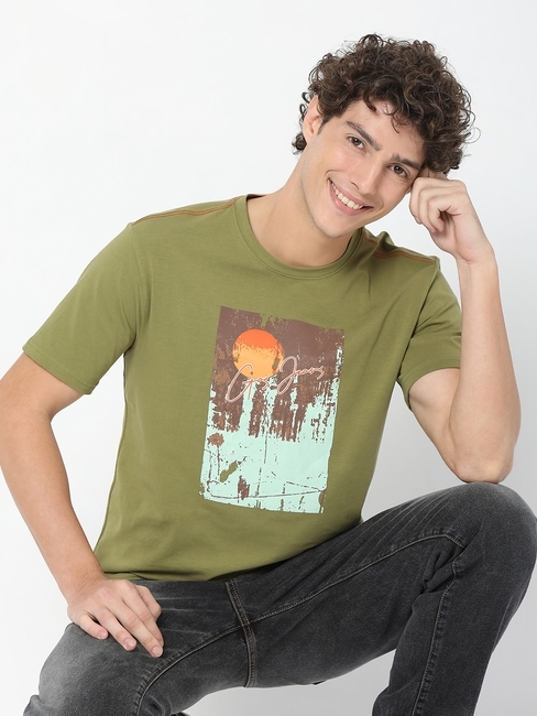 Scuba Art Printed Crew-Neck T-Shirt